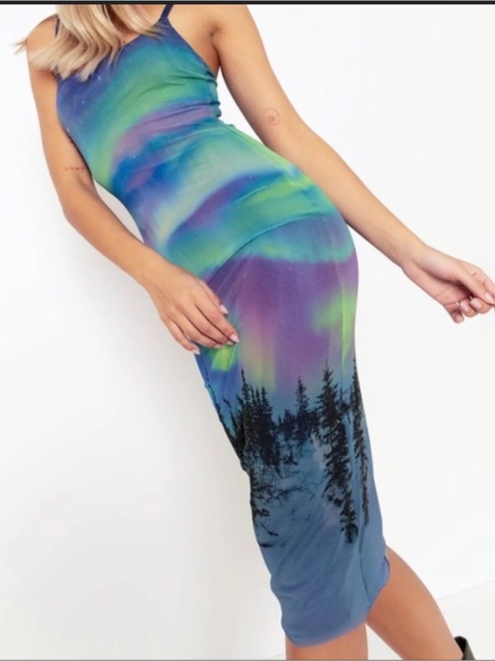 NWT Blackmilk Northern Lights Slip Midi Dress